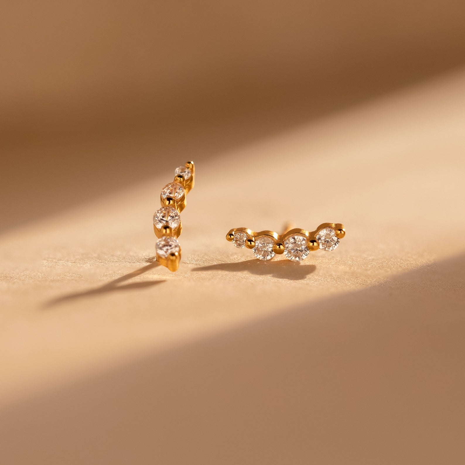 Tiny Diamond Climbers 18K Gold
